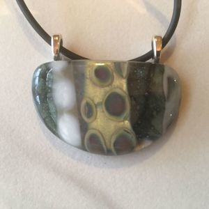 Handcrafted Jewelry Fused Recycled Glass Pendant